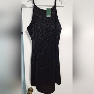 Black velvet rainbow sparkle party dress